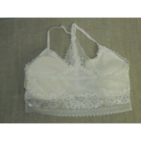 Bralette White Lace Lightly Padded Pullover Size One Size - Picture 2 of 3